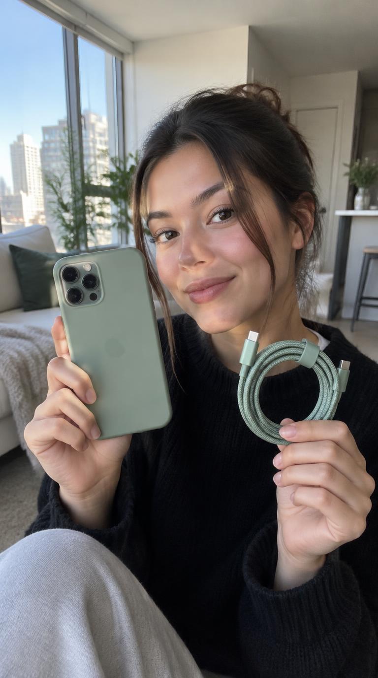 Cliente présentant sa coque et son câble FULLIBOX
